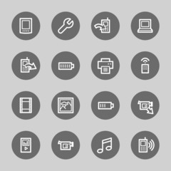 Mobile content web icons set