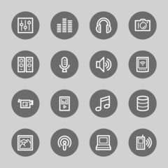 Media Web Icons Set