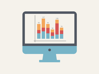 Computer screen with infographics concept