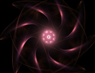 Colorful fractal rings, digital artwork