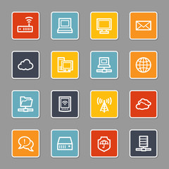 Cloud computing & internet icons set