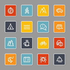 Travel web icons set