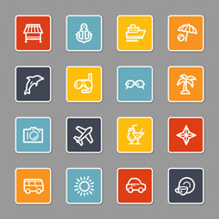 Fototapeta premium Vacation web icons set
