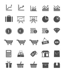 Shop And Finance Icons