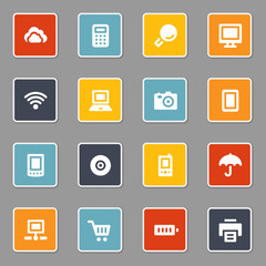 Cloud computing web icons set