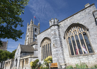 The Minster Church of St Andrew in Plymouth, Devon - England.