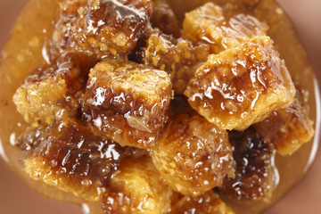 Honeycomb with honey