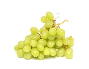 juicy green grapesisolated on a white background