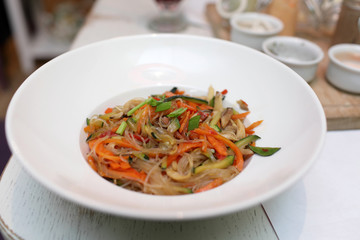 Chinese noodles with vegetables