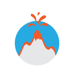 eruption of a volcano, vector logo