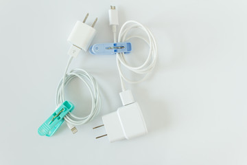 Battery charger and wires tech mess