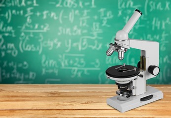 Microscope. Scientific modern microscope isolated on white.