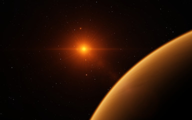 Mars  Scientific illustration -  planetary landscape