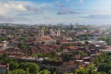 Panorama of the Old Town in Vilnius - capital of Lithuania.