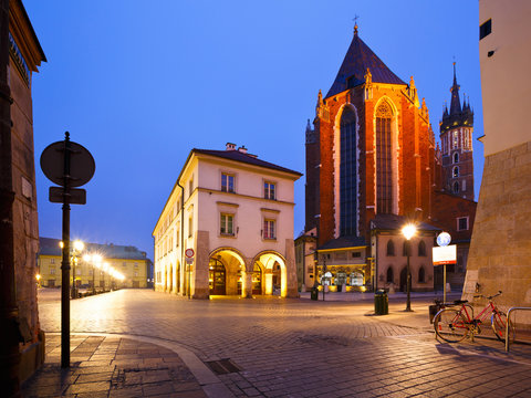Basilica in the old town of Krakow, Poland.