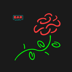 Neon Bar Symbol Rose