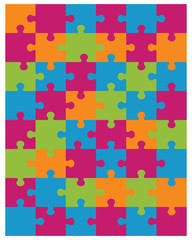 Illustration of colorful shiny puzzle, vector