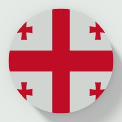 Button Georgia flag isolated on white background