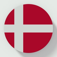 Obraz premium button Denmark flag isolated on white background