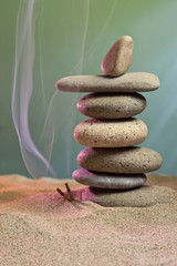 tower of stones and frankincense in the sand