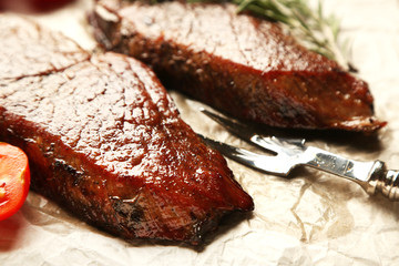 Composition with tasty roasted meat