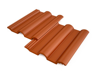 Roof tile isolated on white