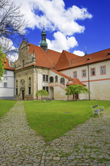 Castle yard in city of Cesky Krumlov