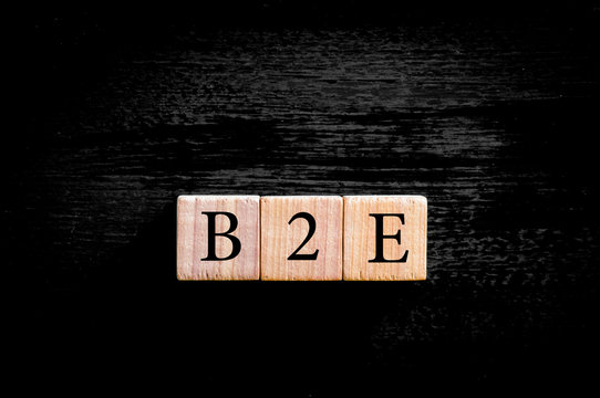 Acronym B2E - Business to employee isolated with copy space