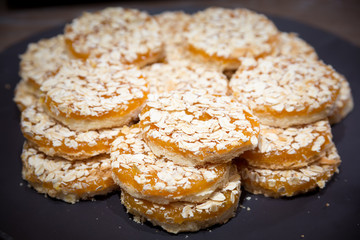 Apricot cookies on wooden table