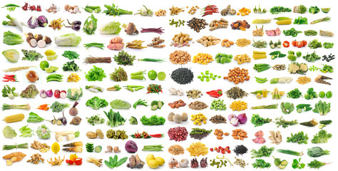 set of vegetable on white background