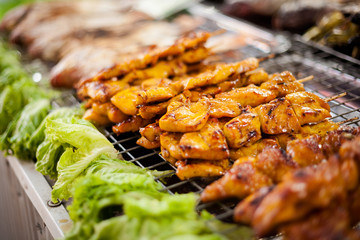 Thai skewer chicken barbeque