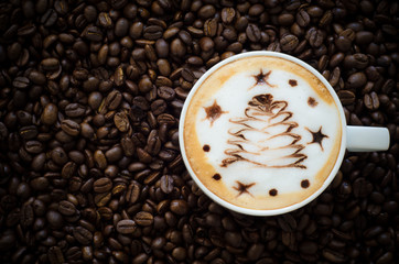 Closeup of a beautiful cup of  latte art