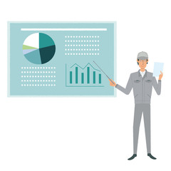 Fototapeta premium 男性 作業着 作業員 イラスト