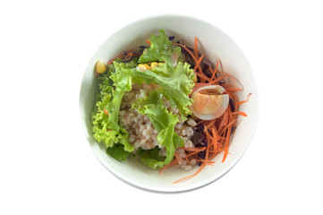 top view of vegetable salad on bowl