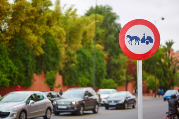 Sign on a street of Marrakech