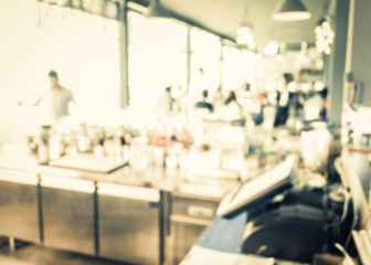 Blurred people in the restaurant