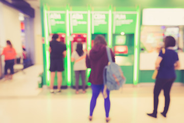 Blurred background : People in the bank