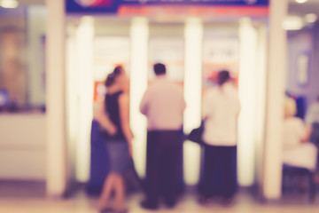 Blurred background : People in the bank