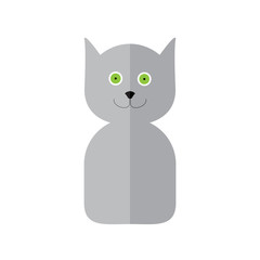 Cat label in flat style