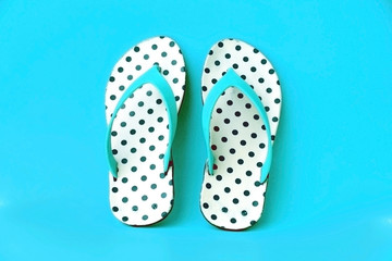 Polka dot flip-flops
