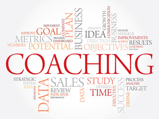 Obraz premium Coaching word cloud, business concept