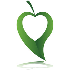 Heart  in green leaf