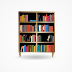 Bookcase with Books Icon Vector Illustration