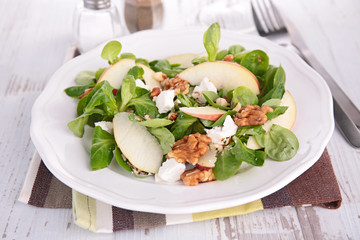 salad with apple,walnut and cheese