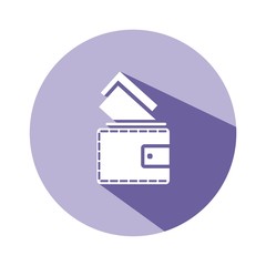 Icono billetera morado bot&oacute;n sombra