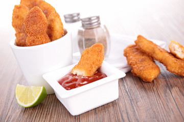fried chicken and ketchup