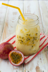 passion fruit fresh juice mix with milk (Khmer style)