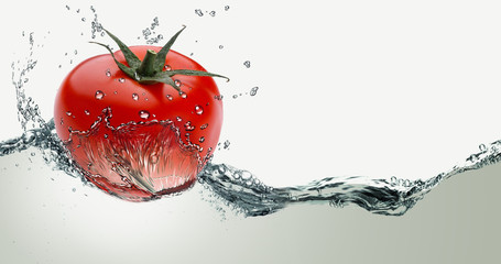 Obrazy na Plexi  Czerwone pomidory w plusk wody