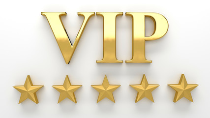VIP - Very important person - gold 3D render on the wall backgro