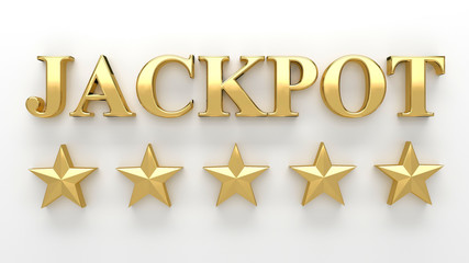 Jackpot with stars on white background - High quality 3D Render